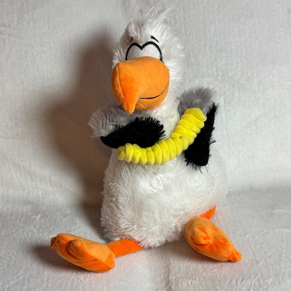 Goffa White & Orange Plush Seagull Bird Soft Stuffed Animal with French Fry